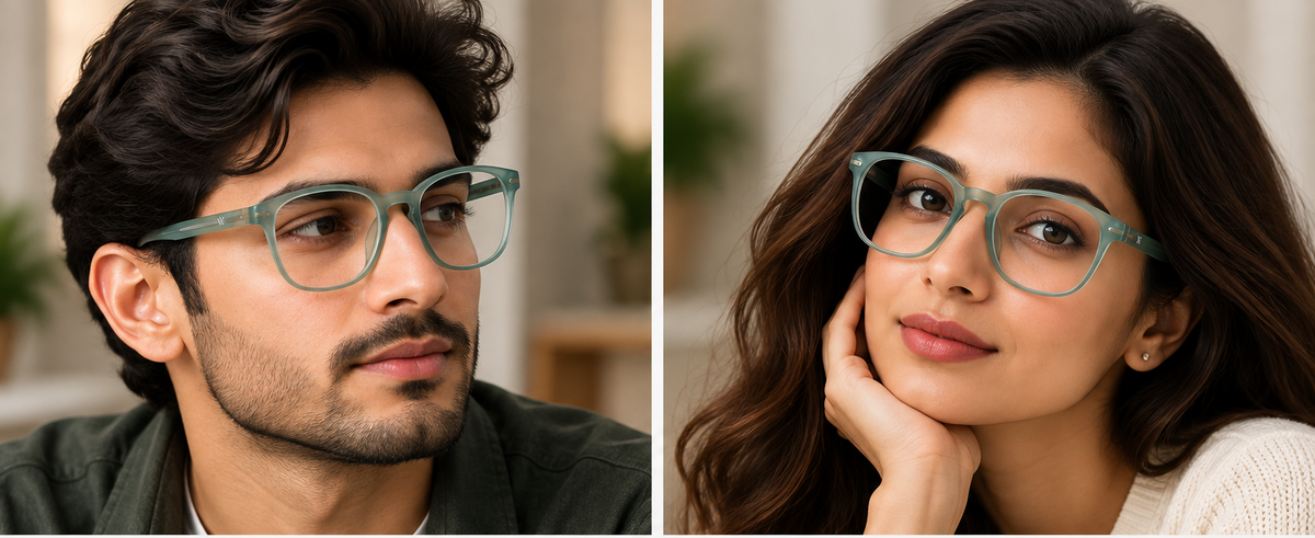 Vidaestilio Aqua Soft – Translucent Aqua Square Eyeglasses