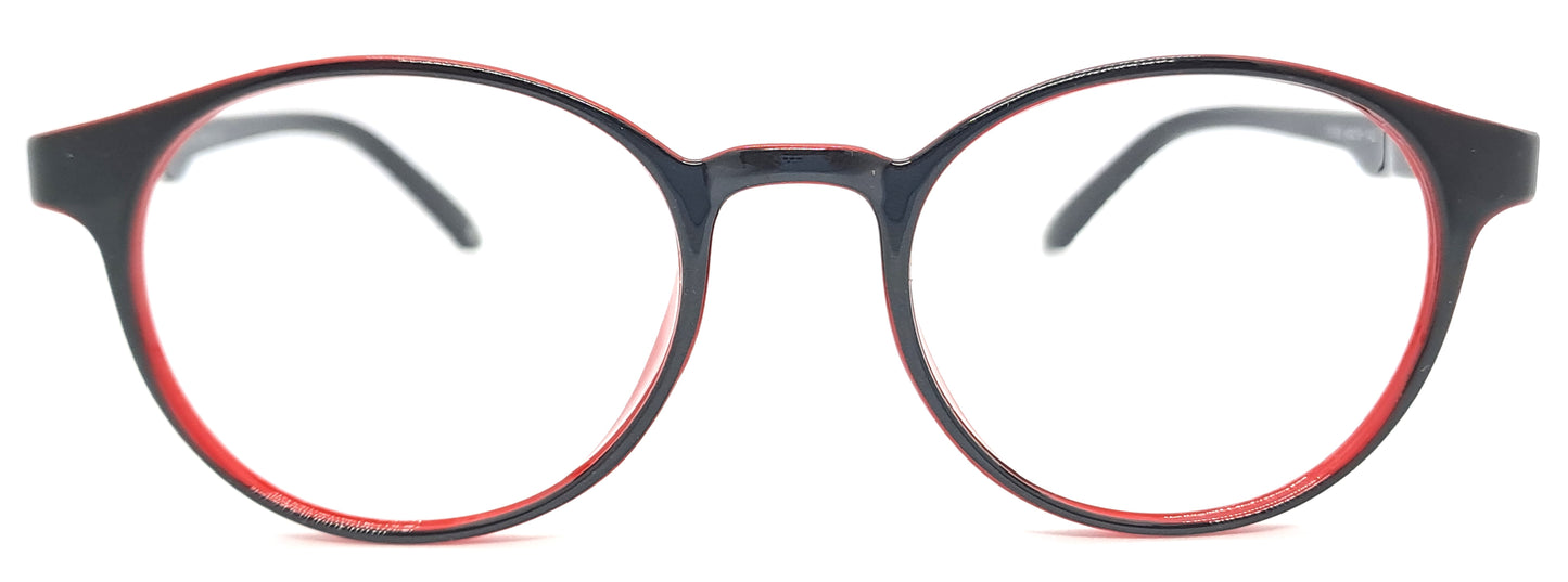 VE Black & Red Round Frame for Men & Women