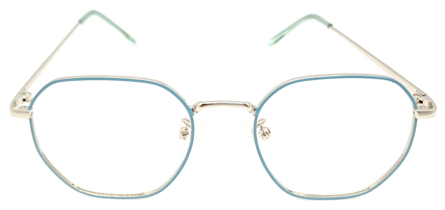VE Teal Blue Geometry Frame for Men & Women