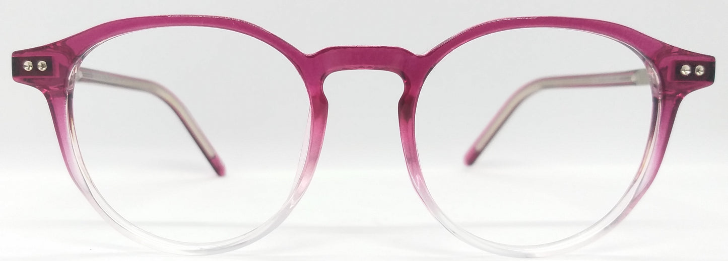 VE Target Purple & White Transparent Square Frame for Men & Women