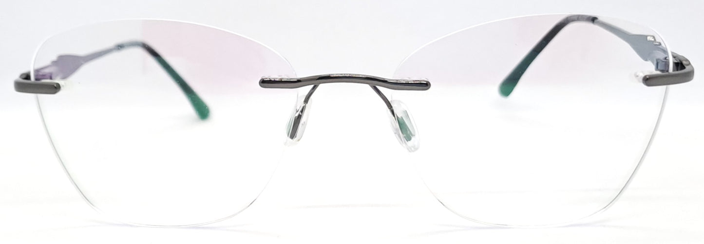GA Rimless Oval Gunmetal Frame