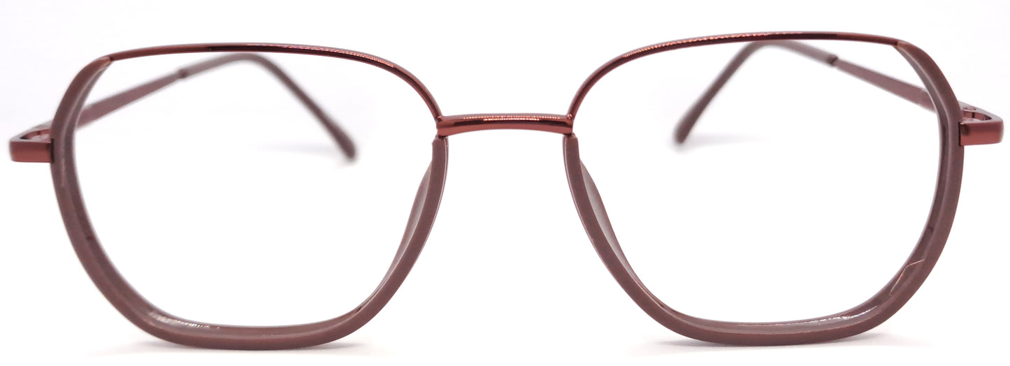 VE Brown Square Metal Frame for Men & Women