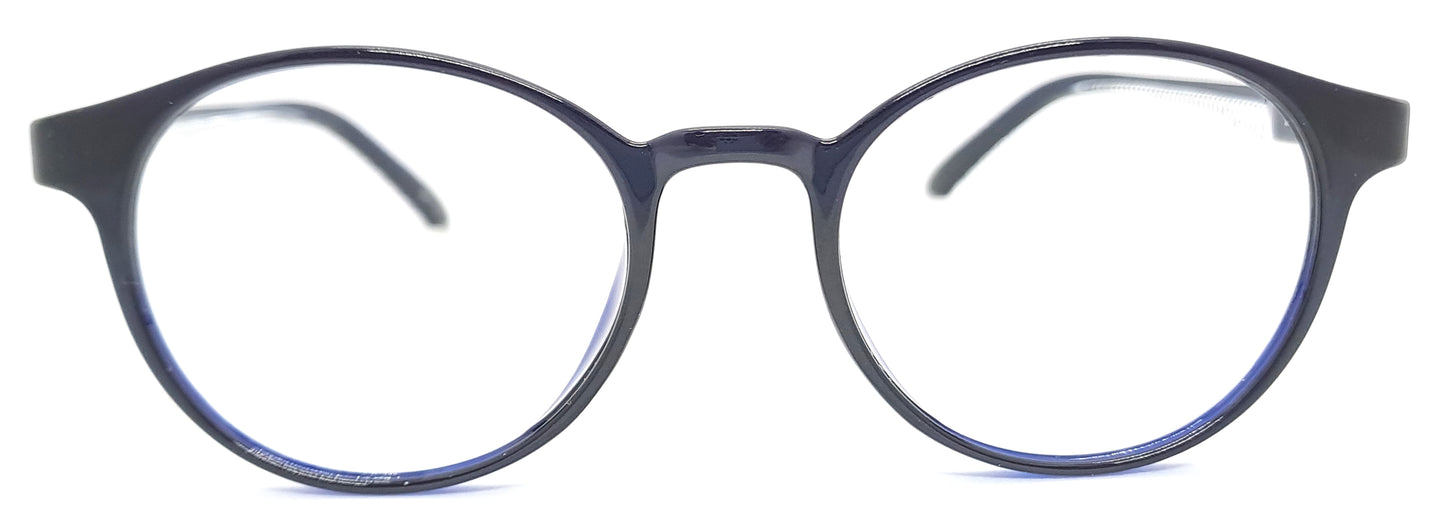 VE Transparent Blue Round Frame for Men & Women