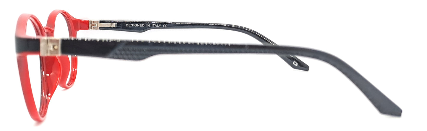 VE Black & Red Round Frame for Men & Women