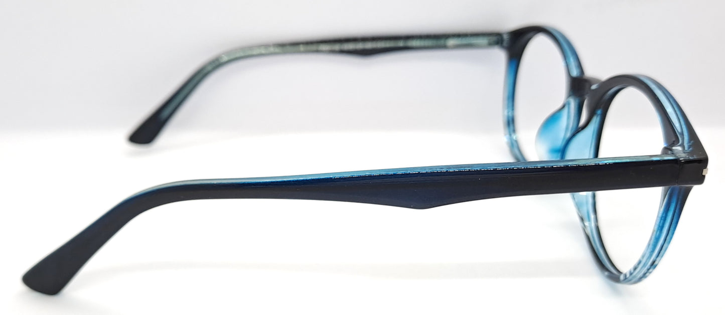 VE Texture Blue Round Frame for Men & Women