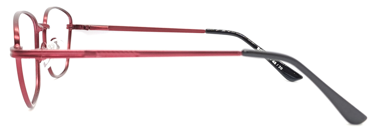 VE Maroon Oval Metal Frame for Men & Women