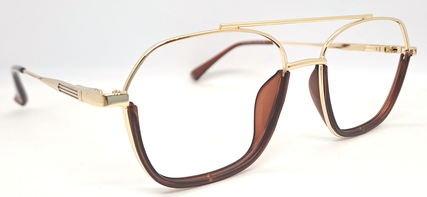 VE Gold & Brown Square Frame for Men & Women