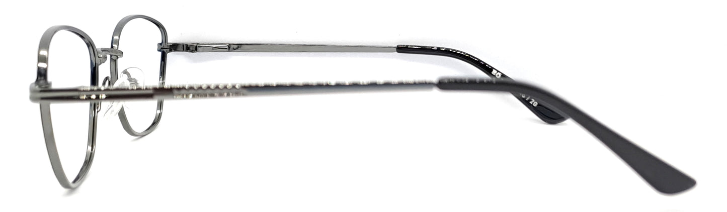 VE Blue & Gunmetal Oval Metal Frame for Men & Women