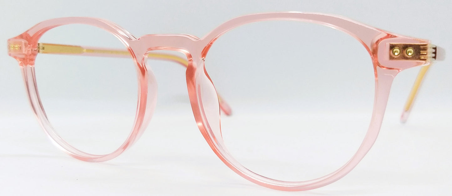 VE Target Pink Transparent Round Frame for Men & Women