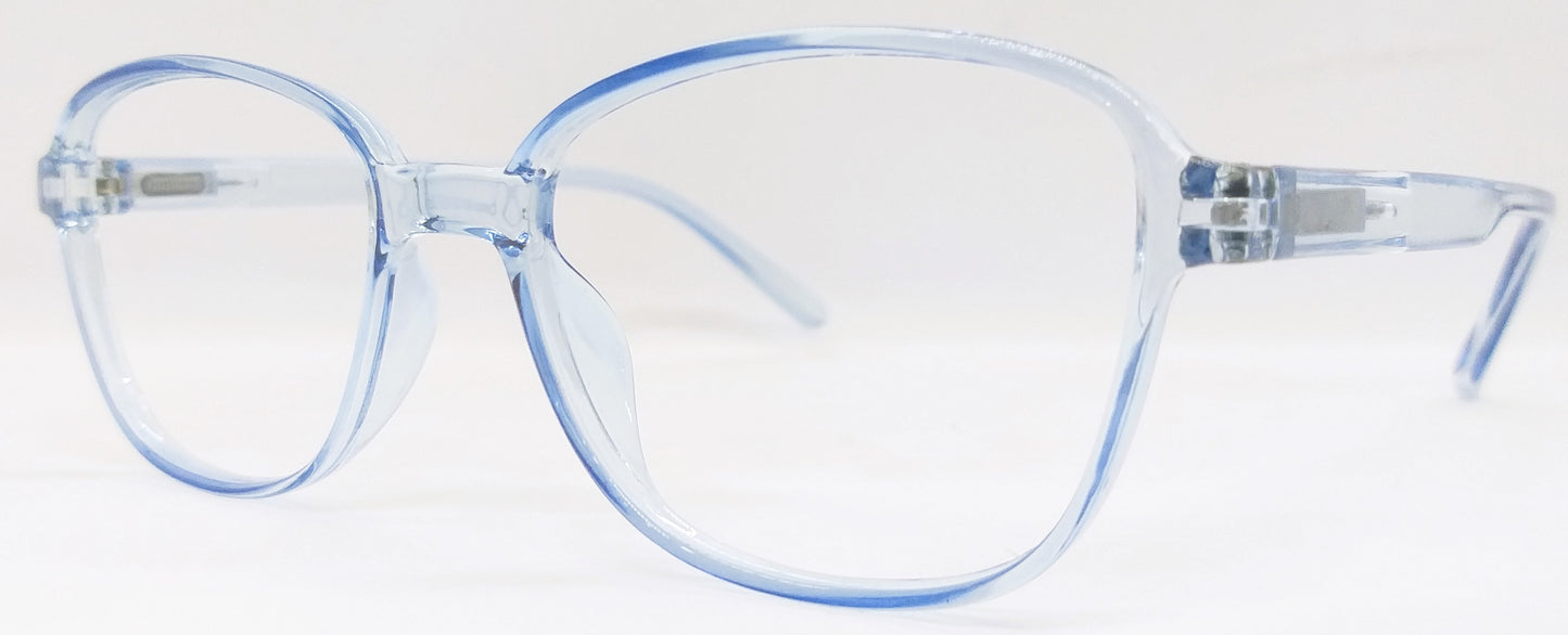 VE Transparent Blue Square Frame for Men & Women