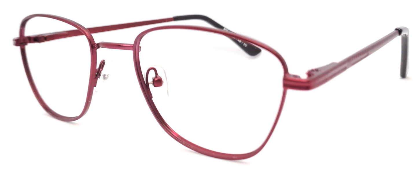 VE Maroon Oval Metal Frame for Men & Women