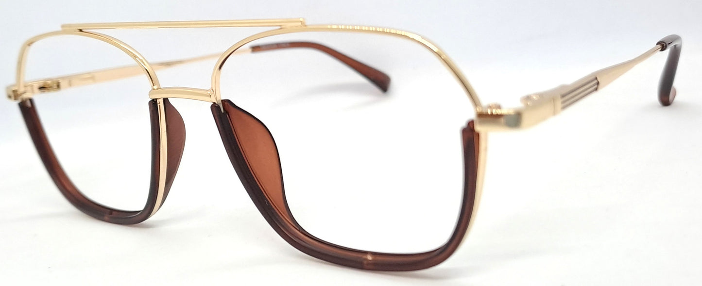 VE Gold & Brown Square Frame for Men & Women