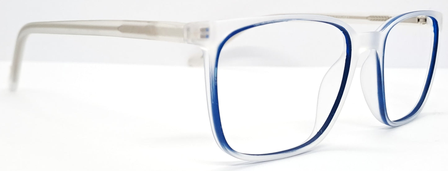 VE Rectangle White & Blue Frame