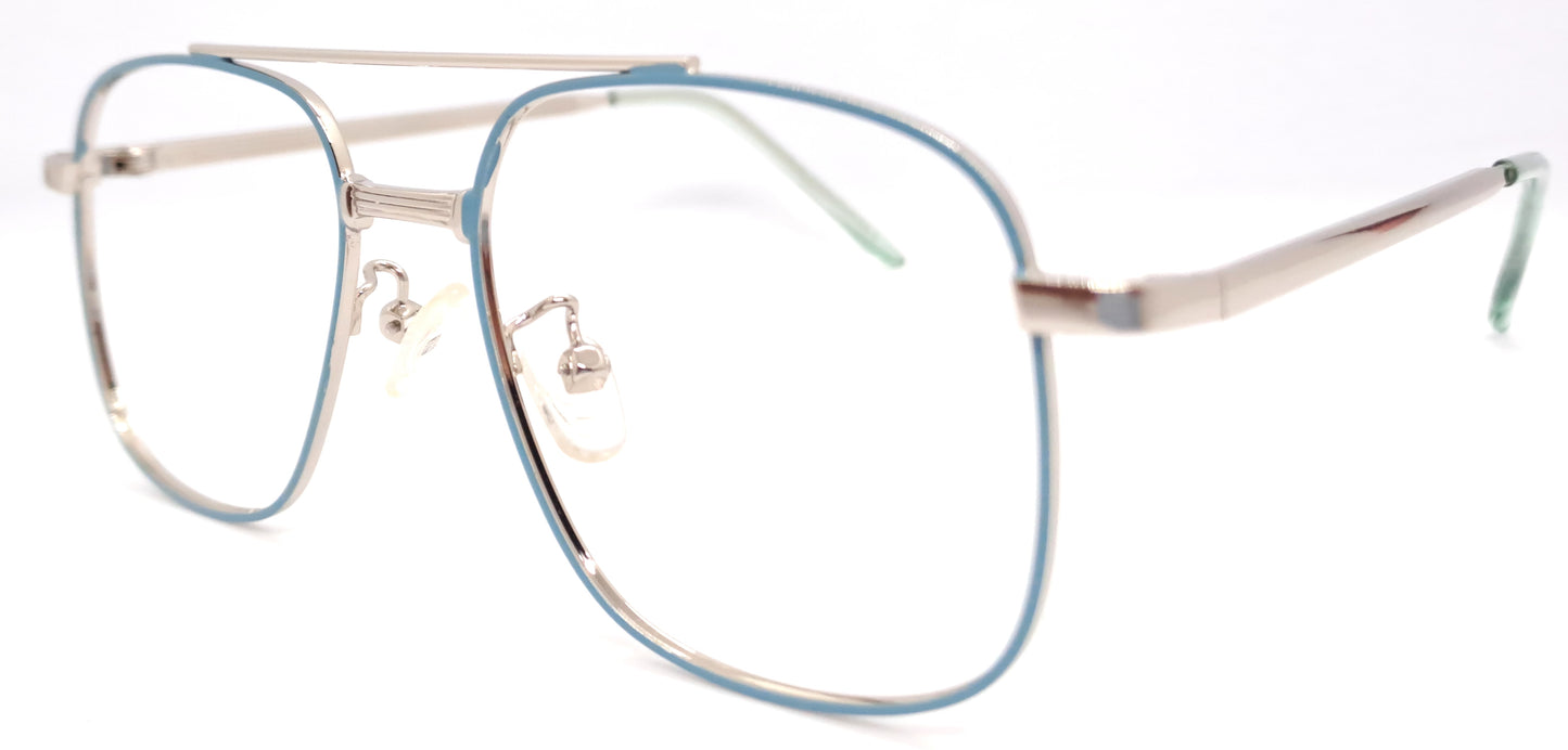 VE Teal Blue Square Frame for Men & Women