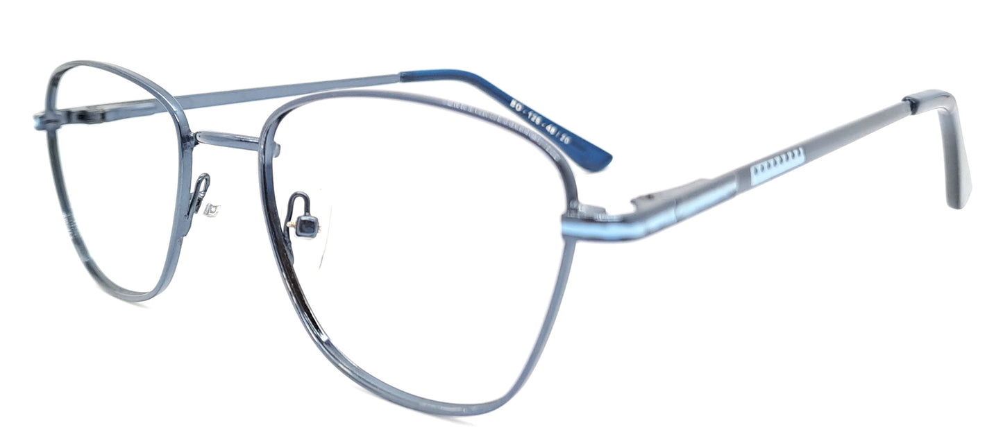VE Blue Oval Metal Frame for Men & Women
