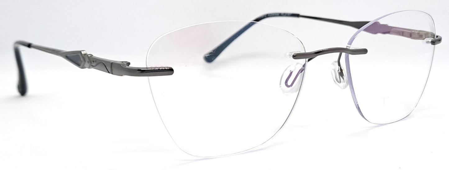 GA Rimless Oval Gunmetal Frame