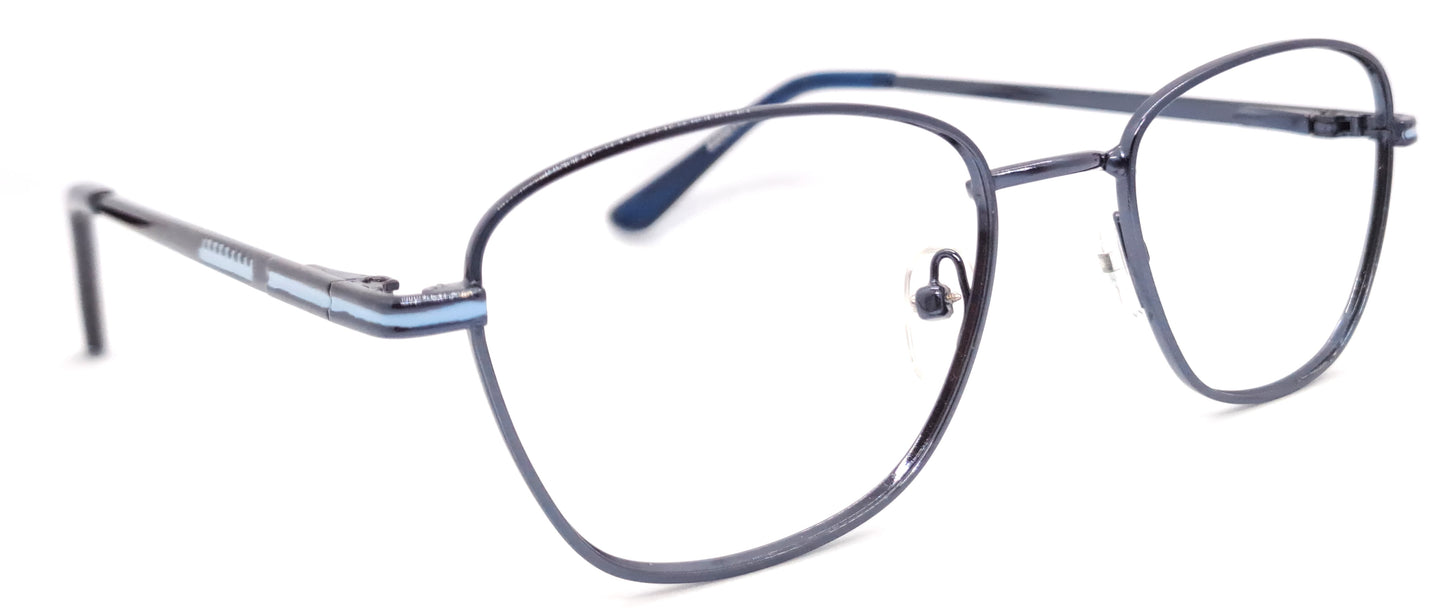 VE Blue Oval Metal Frame for Men & Women