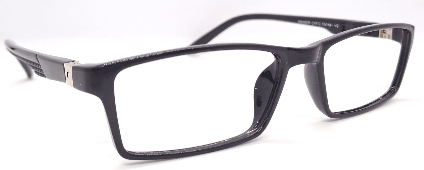 VE Black Rectangle Frame for Men & Women