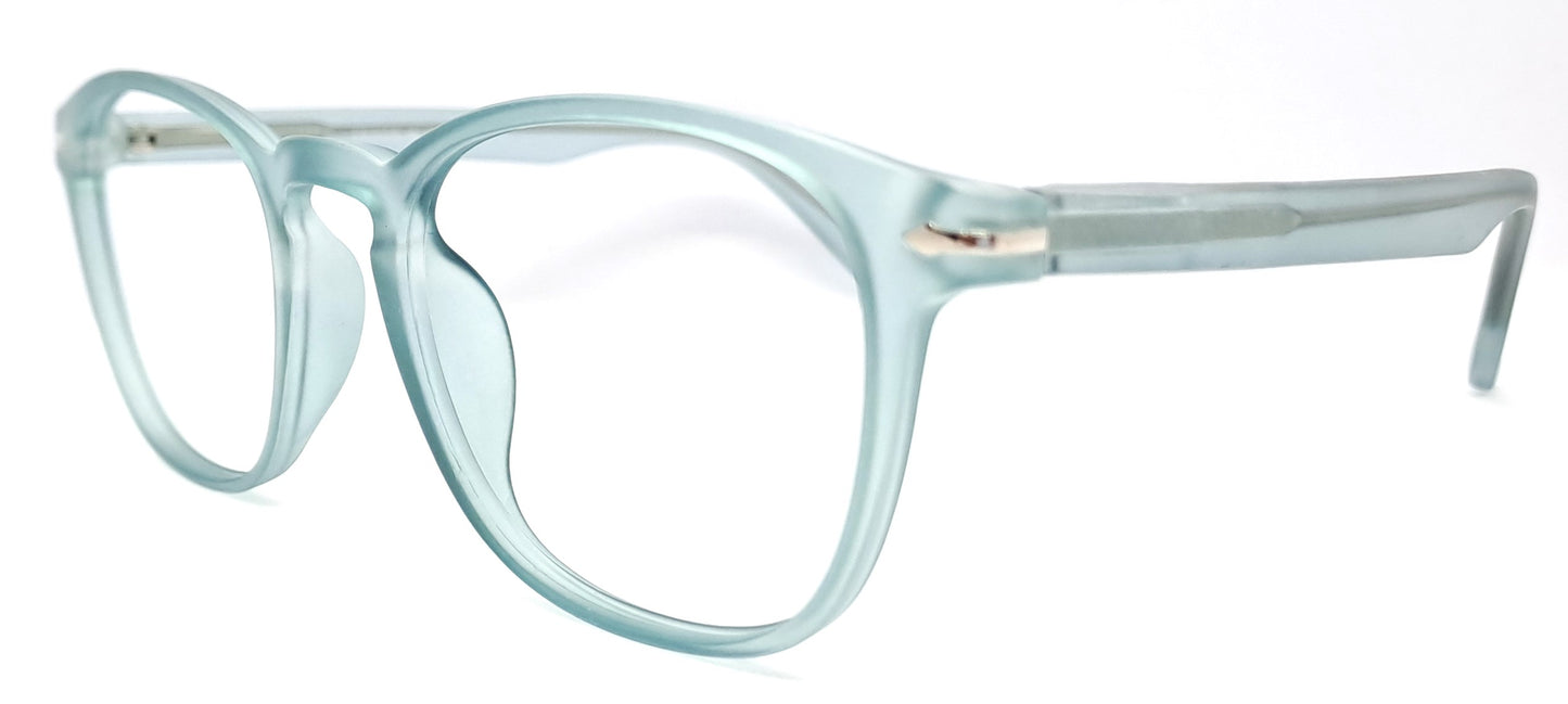 VE Transparent Blue Square Frame for Men & Women