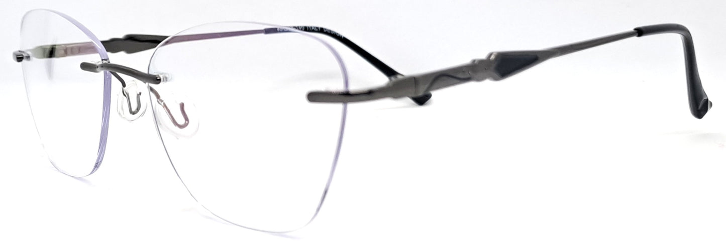 GA Rimless Oval Gunmetal Frame