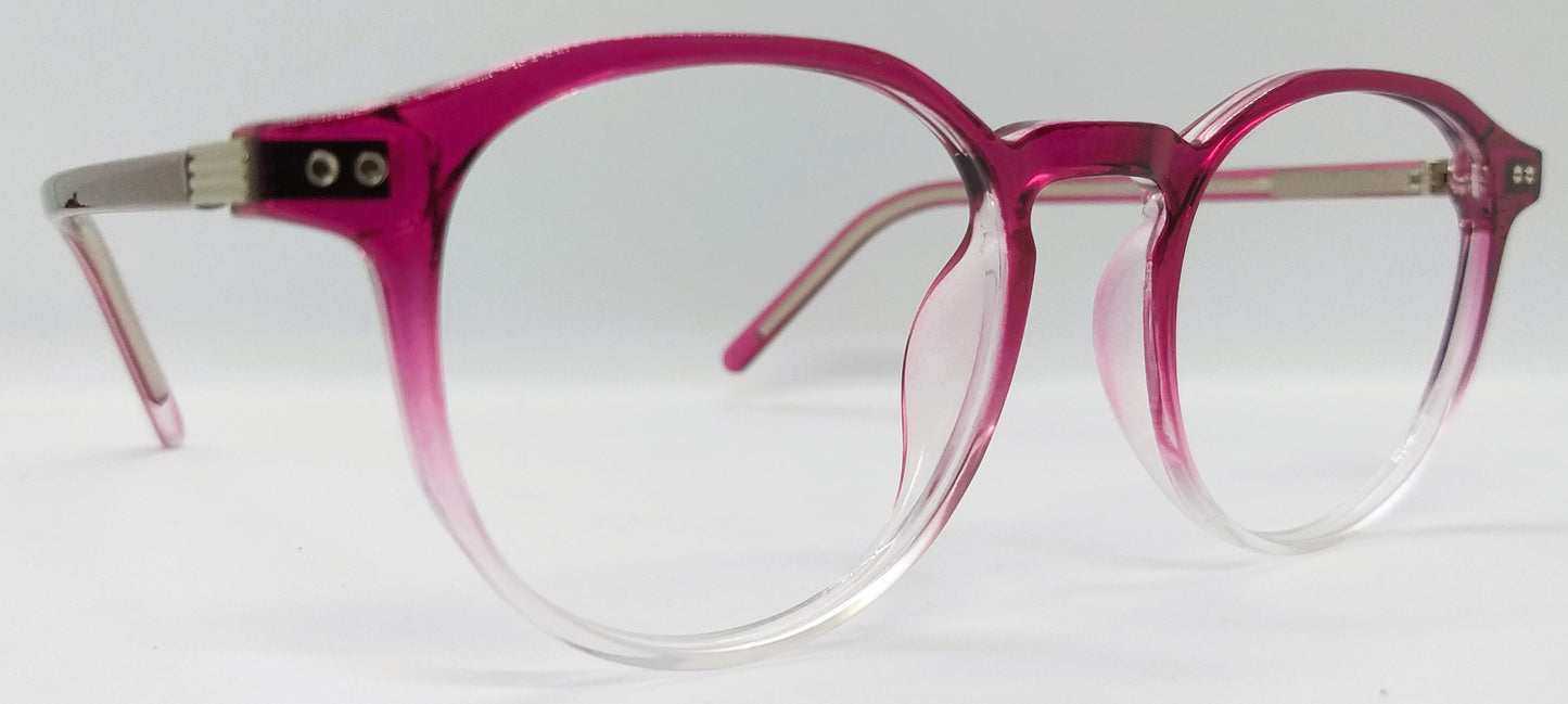 VE Target Purple & White Transparent Square Frame for Men & Women