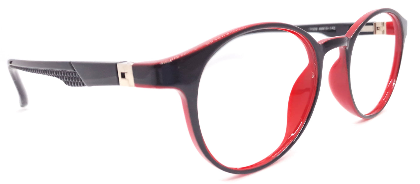 VE Black & Red Round Frame for Men & Women