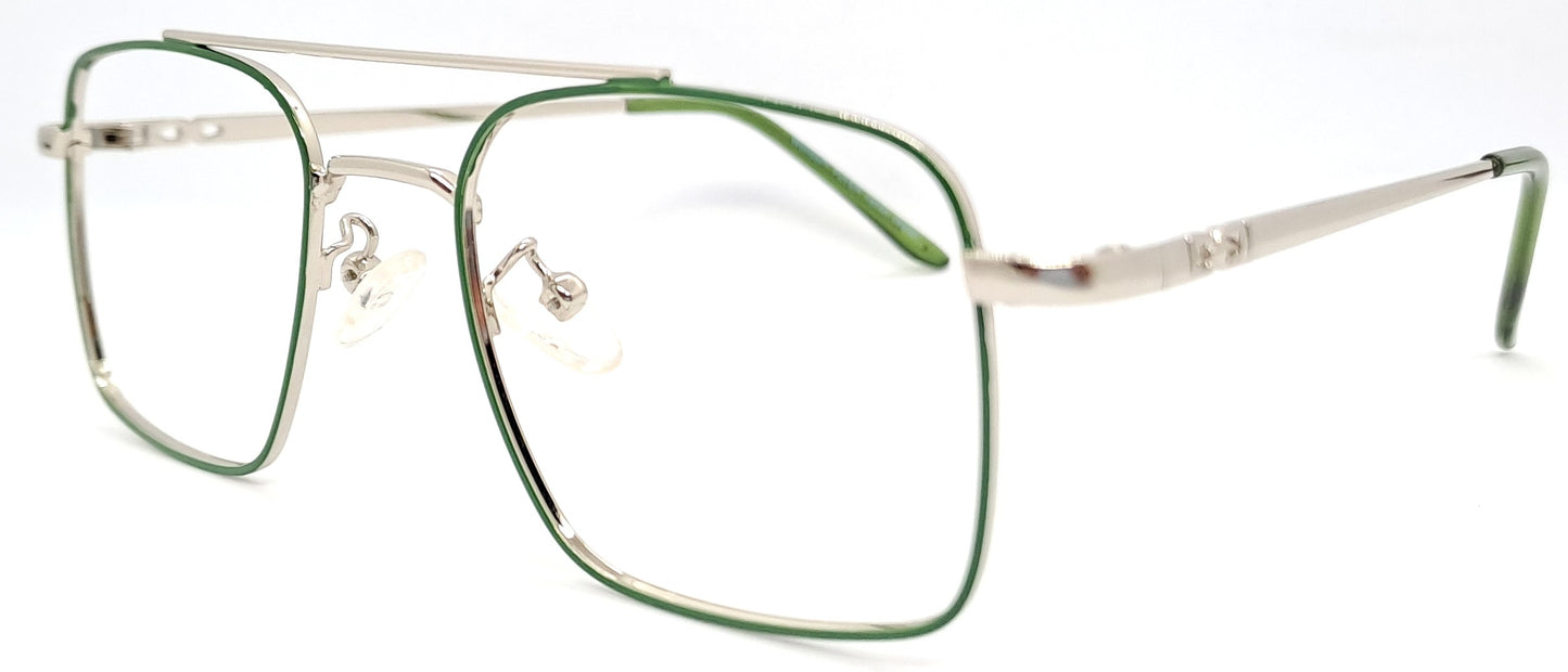 VE Green & Silver Square Frame
