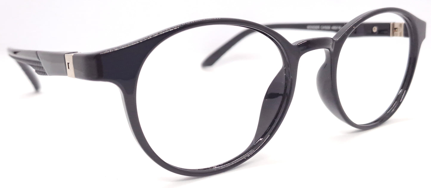 VE Black Round Frame for Men & Women