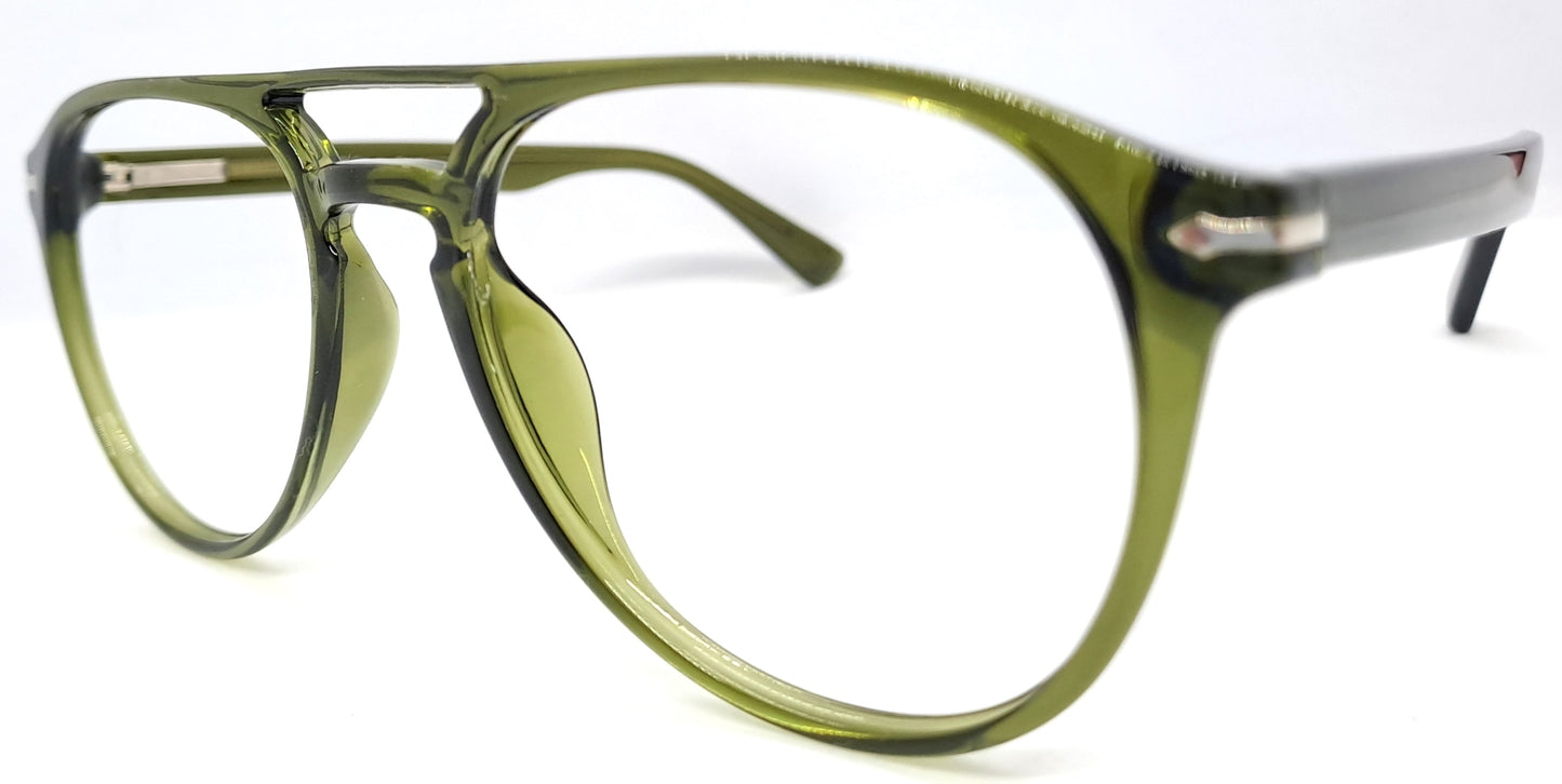 VE Transparent Green Aviator Frame for Men & Women