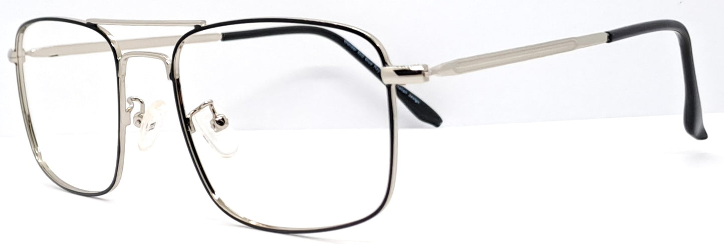 VE Rectangle Silver & Black Frame
