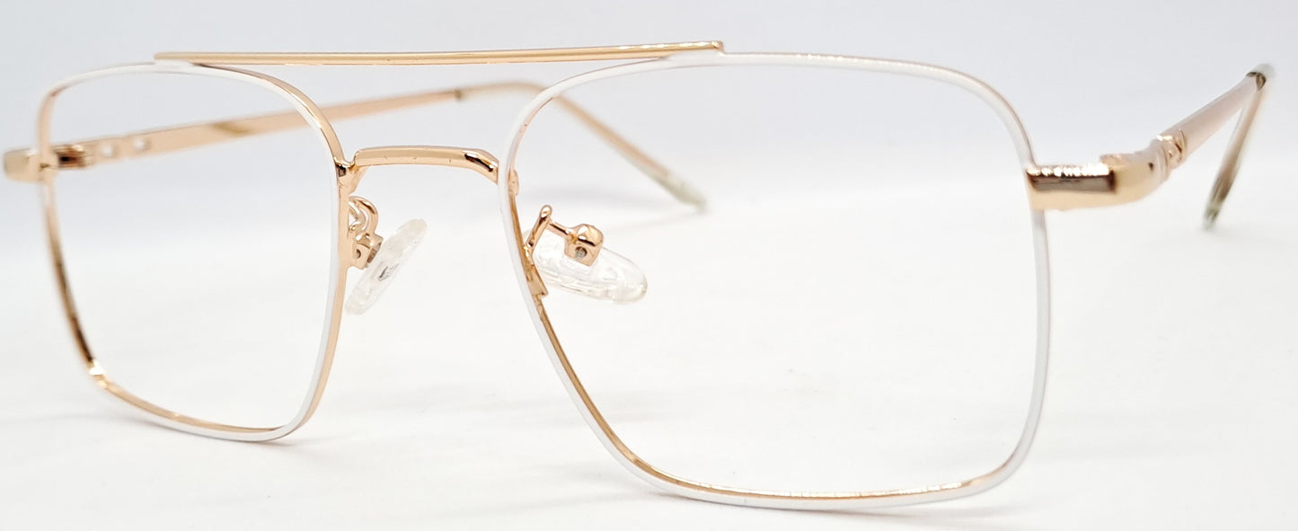 VE White & Gold Square Frame