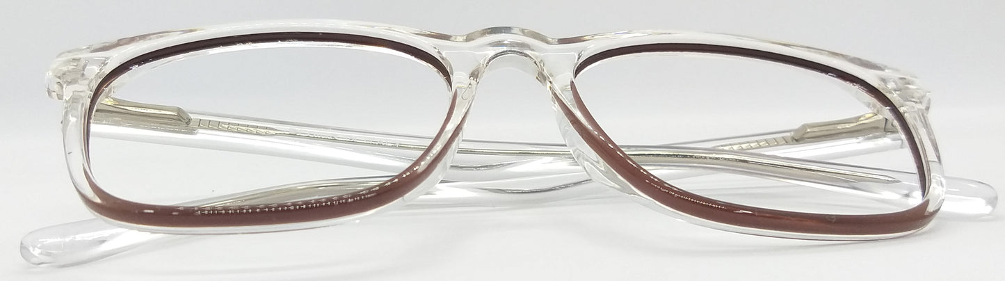 VE Brown & Transparent Wayfarer Frame for Men & Women