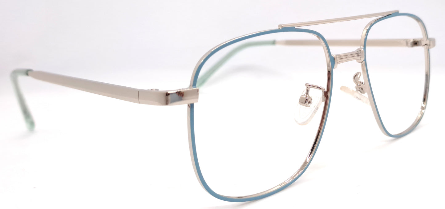 VE Teal Blue Square Frame for Men & Women