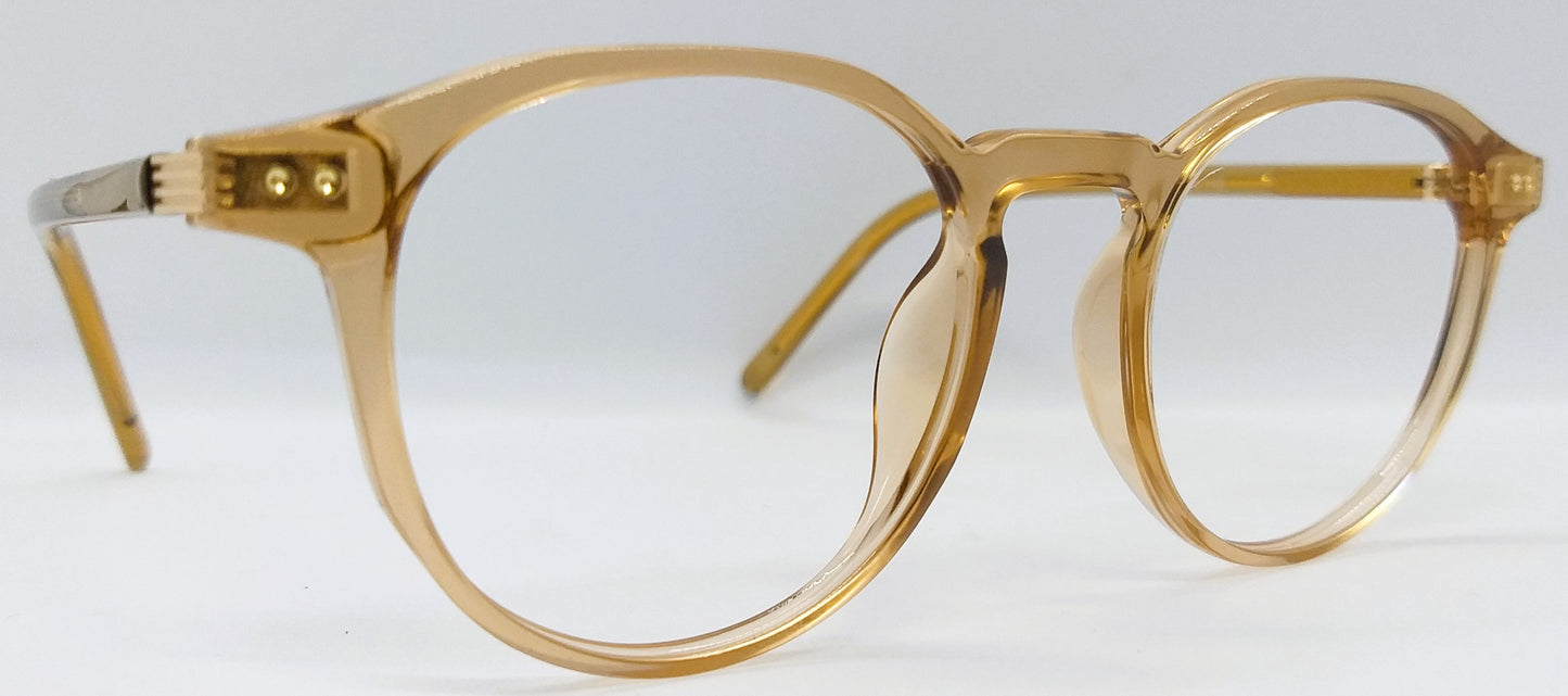 VE Target Orange Transparent Square Frame for Men & Women