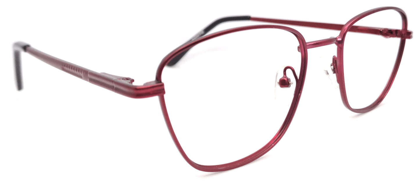 VE Maroon Oval Metal Frame for Men & Women