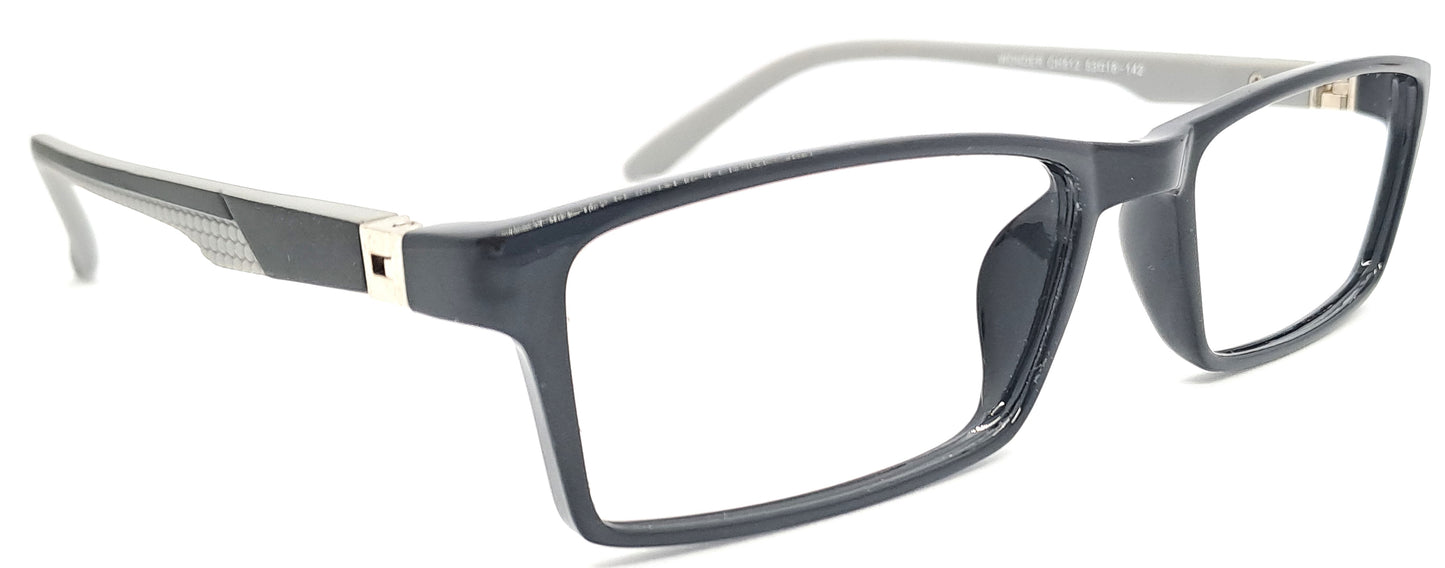 VE Black & Grey Rectangle Frame for Men & Women