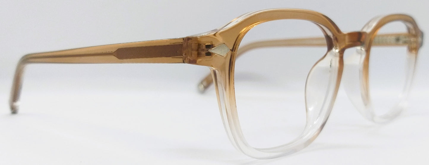 VE Target Orange & White Transparent Square Frame for Men & Women