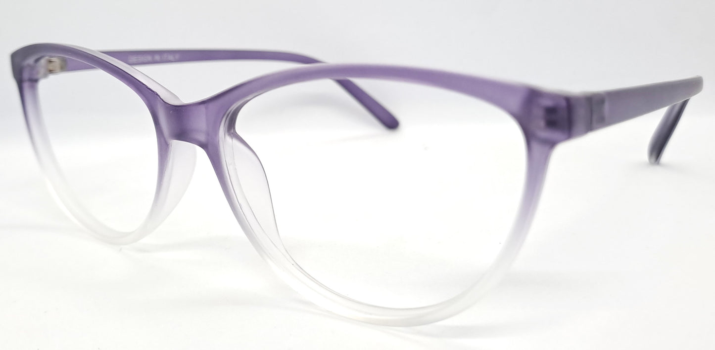 VE Purple & White Cat Eye Frame for Men & Women