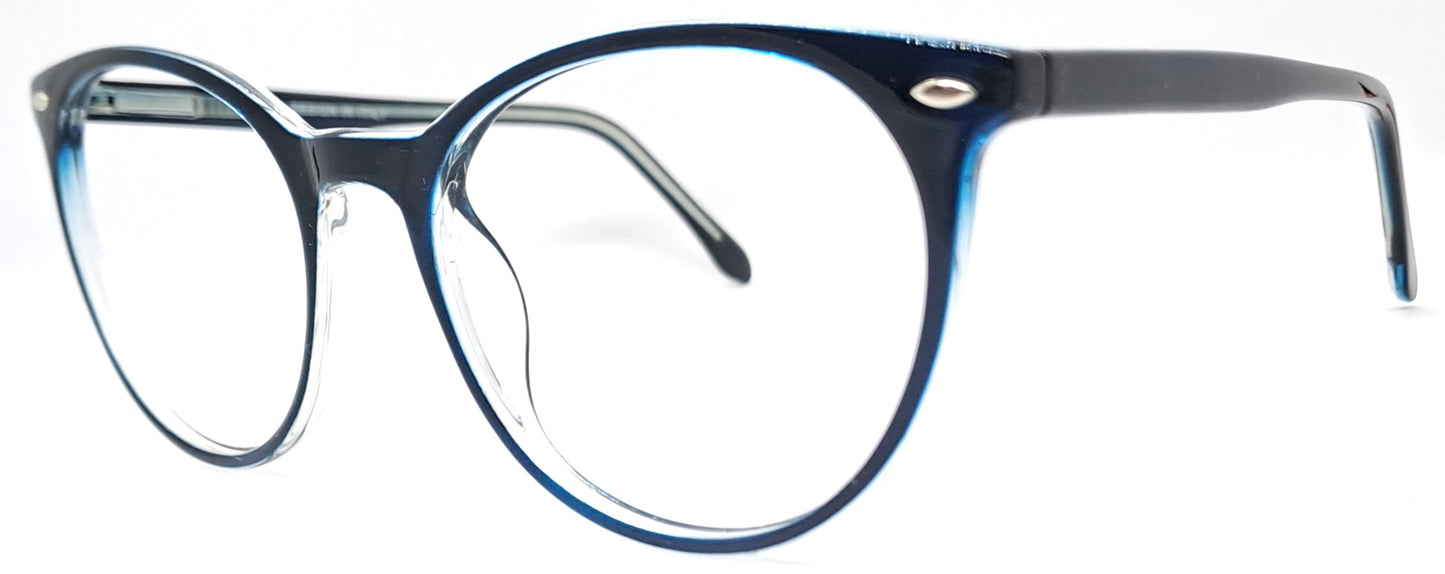 VE Transparent Blue Round Frame
