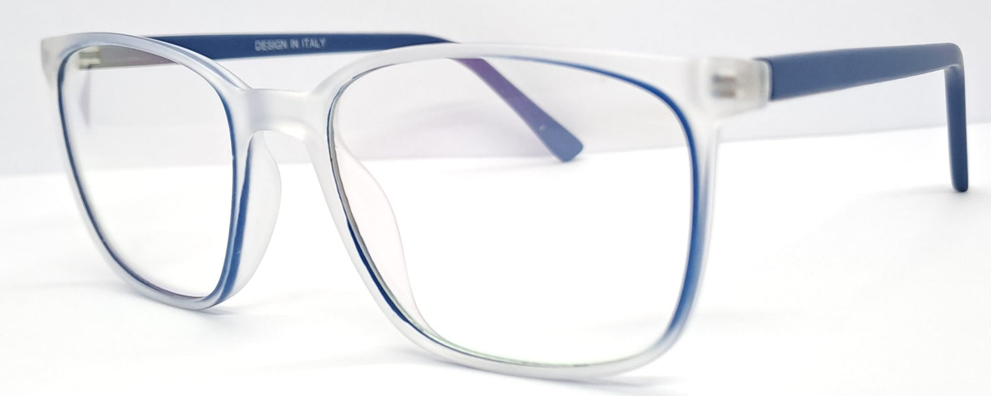 VE Rectangle White & Blue Frame