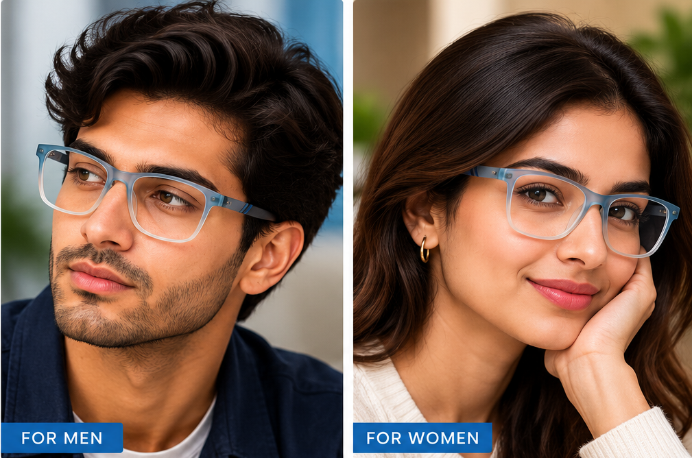 Vidaestilio Aqua Horizon – Blue Gradient Rectangular Eyeglasses