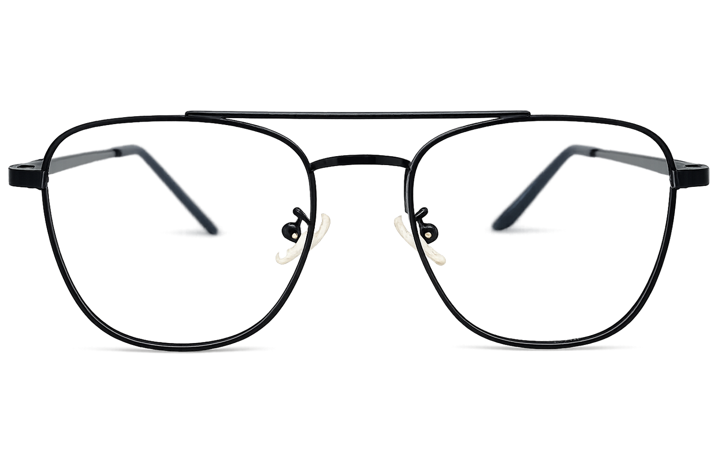 VE Noir – Premium Black Metal Square Eyeglass Frame