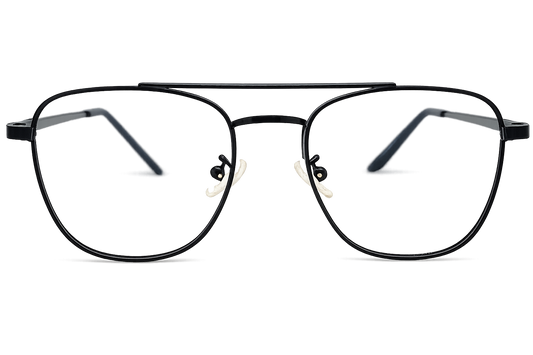 VE Noir – Premium Black Metal Square Eyeglass Frame
