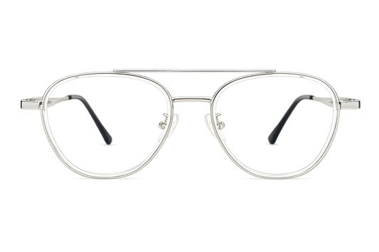 VE Glacier – Premium Clear Aviator Metal Eyeglass Frame
