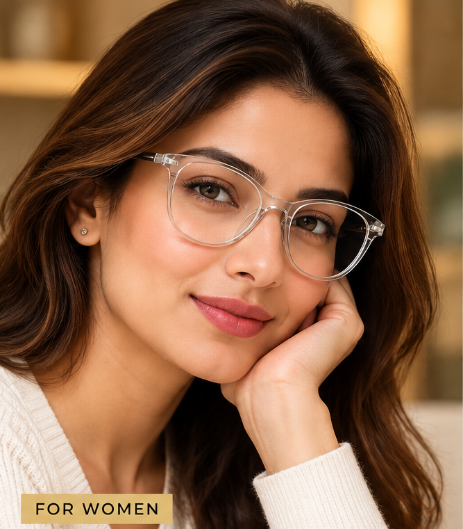 Vidaestilio Crystal Mist – Transparent Cat-Eye Eyeglasses