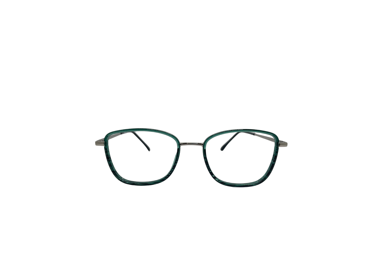 Vidaestilio Forest Lite – Green & Silver Square Eyeglasses