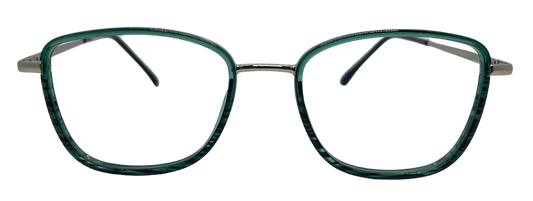 Vidaestilio Forest Lite – Green & Silver Square Eyeglasses