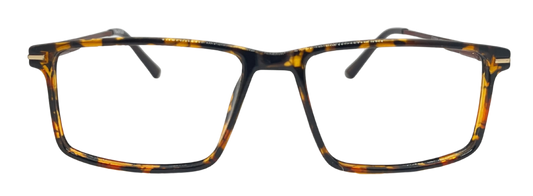 Vidaestilio Amber Classic – Tortoise Brown Rectangle Metal Eyeglasses