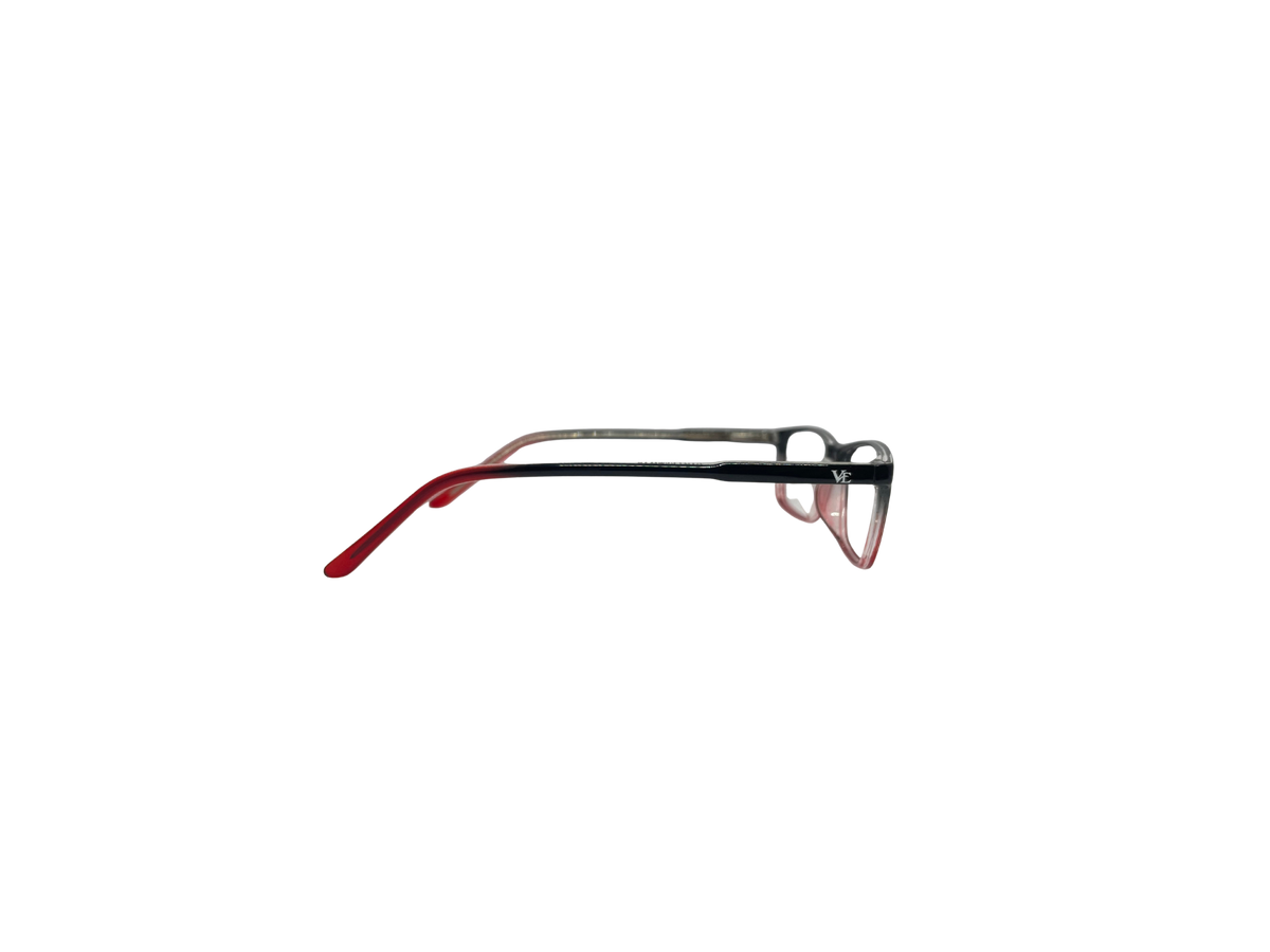 Vidaestilio Crimson Edge – Black Red Rectangle Eyeglasses