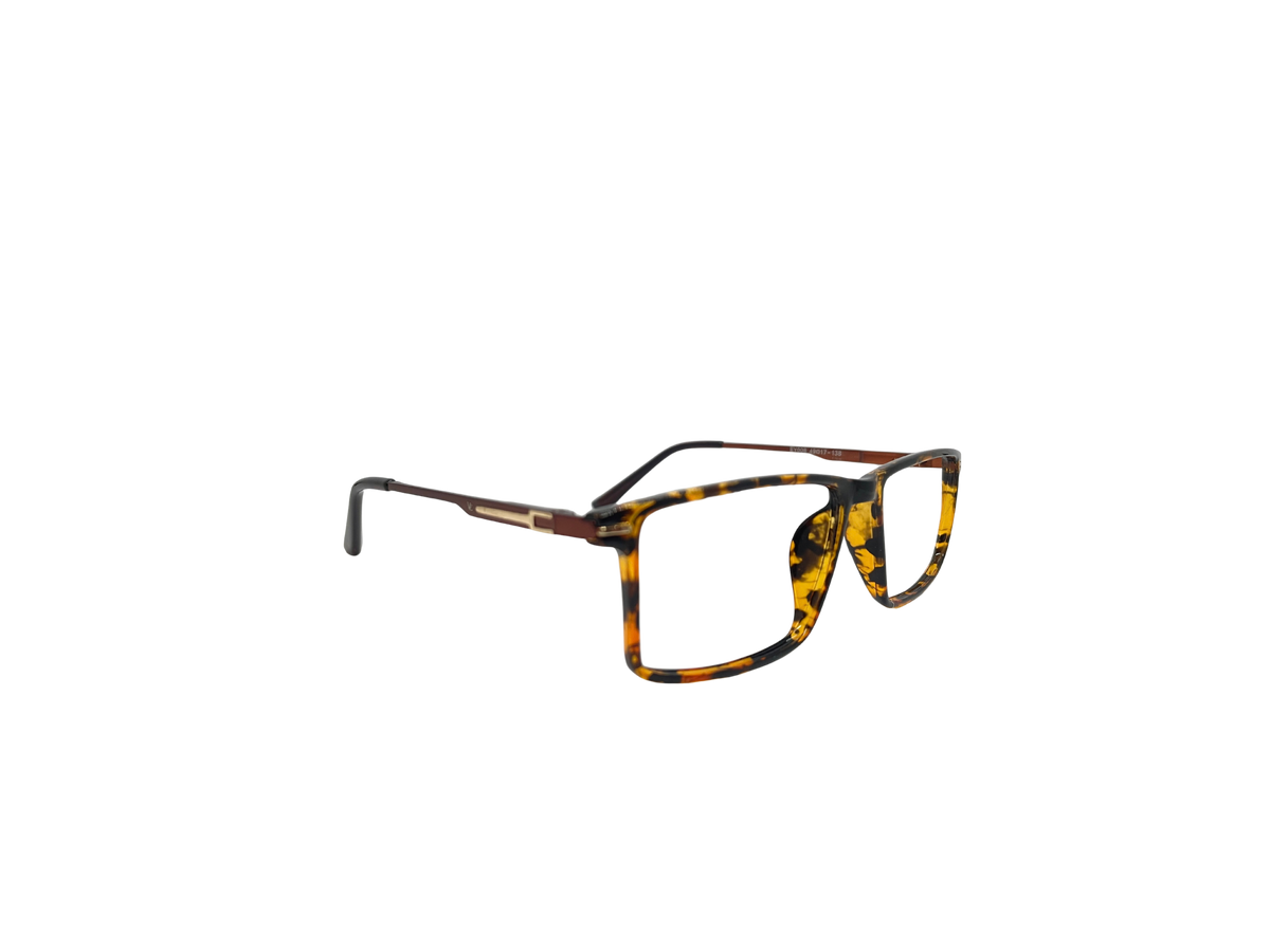 Vidaestilio Amber Classic – Tortoise Brown Rectangle Metal Eyeglasses